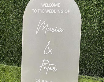 Custom Frosted Wedding Signage, Couple Names Acrylic Sign, Personalized Welcome Sign, Engagement, Anniversary, Birthday Party Decor