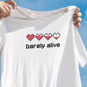 Barely Alive Pixel Art T-Shirt: Moody Indie Graphic Tee
