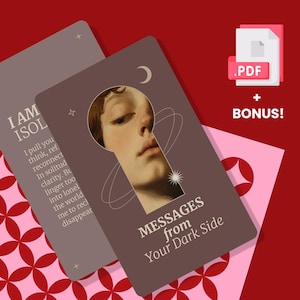Botschaften Deiner dunklen Seite Deck + Schatten Journal | Druckbare Karten für Selbstakzeptanz, Innere Kraft & Heilung | Schatten Kit (PDF)
