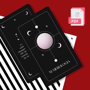 Numerología – Sabiduría Universal – 45 cartas de oráculo imprimibles con números del universo / Baraja digital para la reflexión y la guía interior