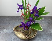 Flower Dish- Ikebana- Flower Tray - Flower Display - Handmade Stoneware Flower Vase - In Stock and Ready to Ship