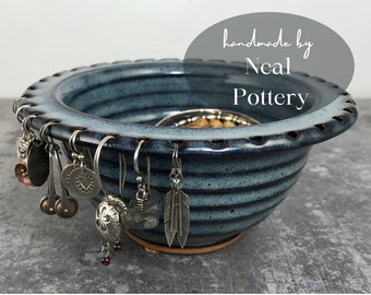 Earring Holder - Earring Bowl - Jewelry Organizer - Jewelry Bowl in Neal Pottery Denim Blue Glaze