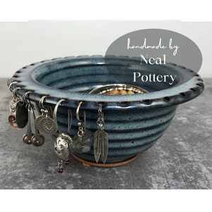 Earring Holder - Earring Bowl - Jewelry Organizer - Jewelry Bowl in Neal Pottery Denim Blue Glaze - In Stock, Ready to Ship