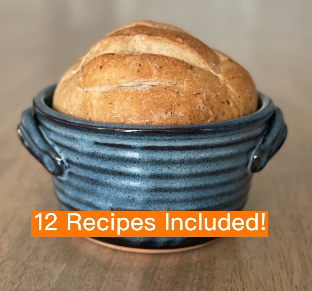 Bread Baker Pottery Bread Baking Pot in Blue Glaze 12 Etsy