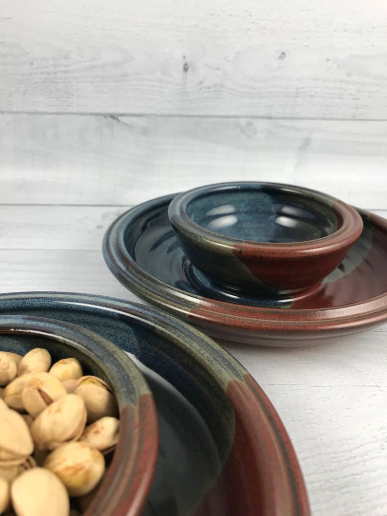 Pistachio Bowl Double Dish Nut Bowl Pottery Pistachio Bowl Etsy