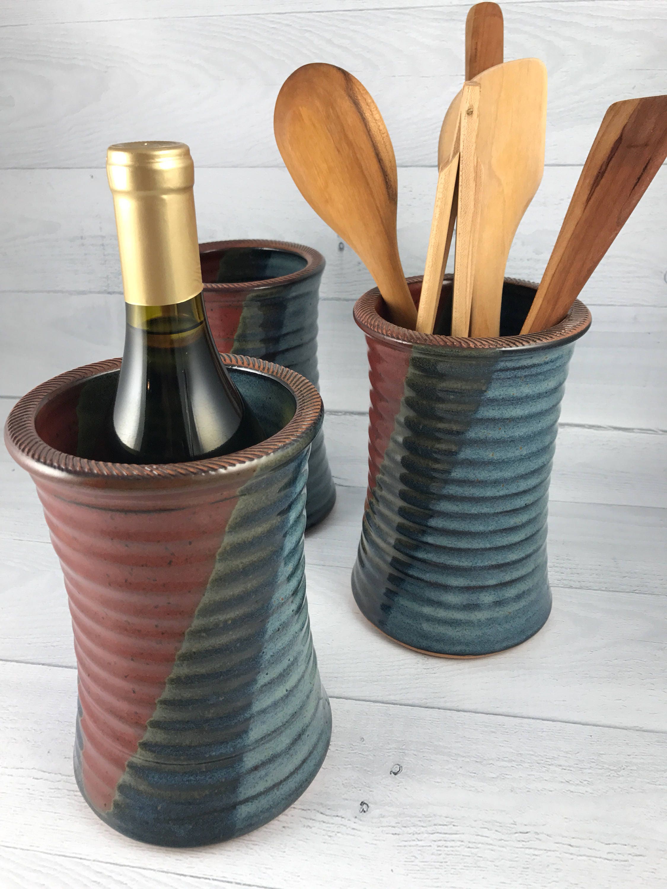 Wine Chiller Wine Cooler Pottery Wine Cooler Ceramic Wine Etsy