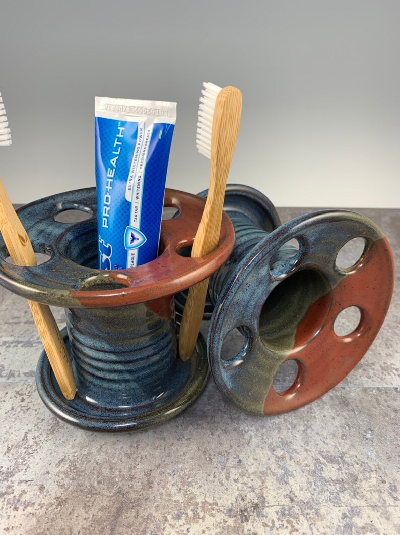 Toothbrush Holder Toothpaste Caddy Pottery Toothbrush Etsy