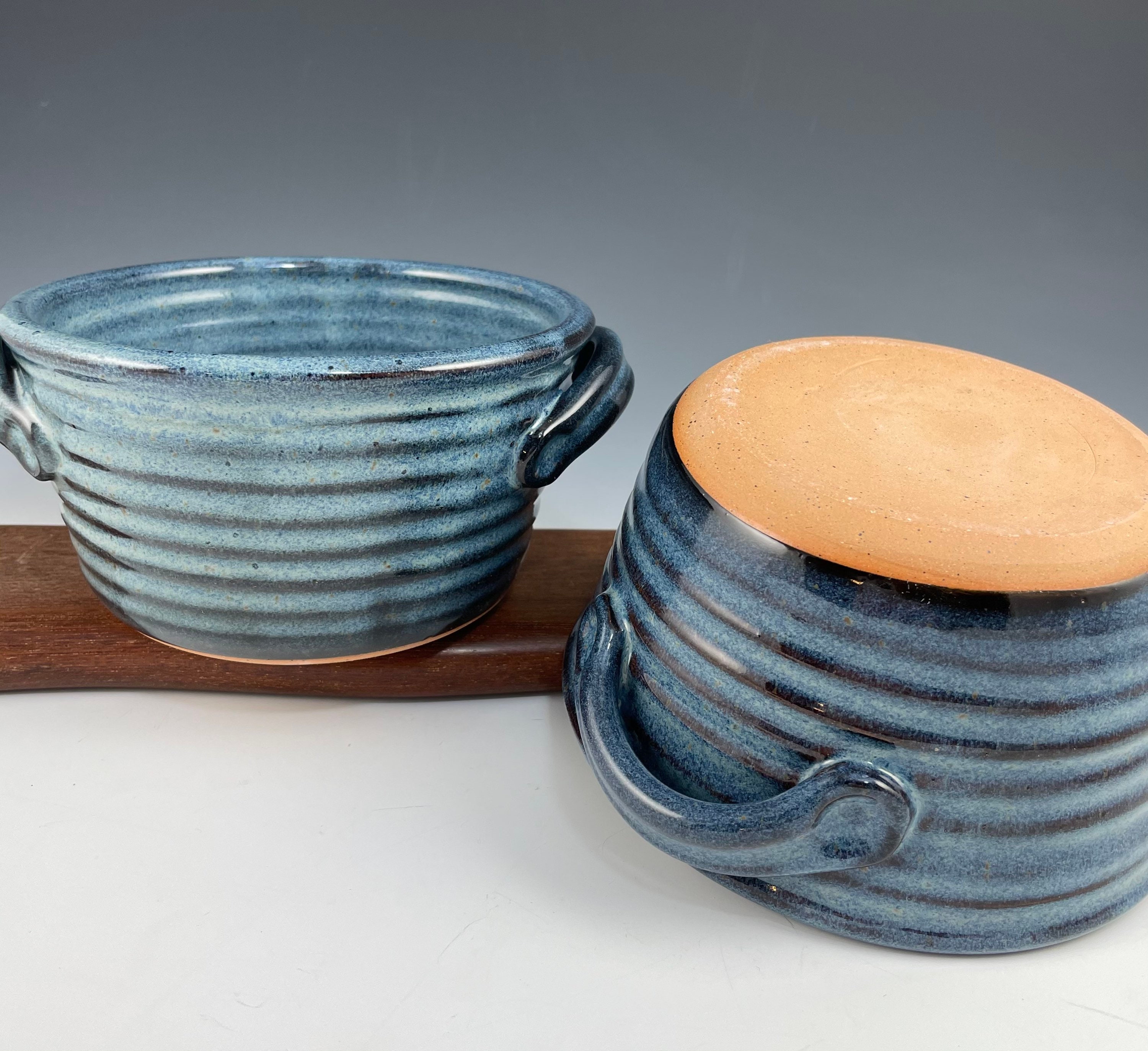 Bread Baker Pottery Bread Baking Pot in Blue Glaze 12 Etsy