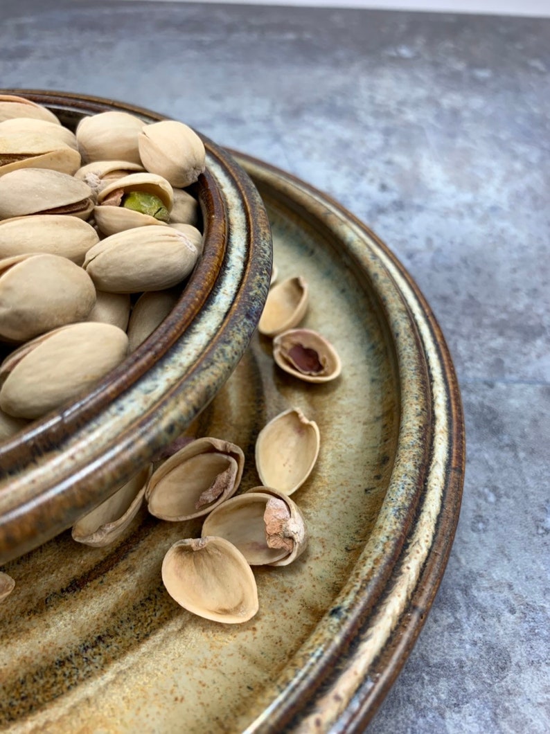 Pistachio Bowl Double Dish Nut Bowl In Stock Now Edamame Etsy