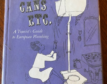 1960 Continental Cans Etc. A Tourist's Guide to European Plumbing, livre relié vintage drôle