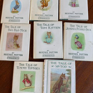 8 Books Tale of Tom Kitten two bad mice tailor of Gloucester peter rabbit   Beatrix Potter original and authorized edition by Warne & co.