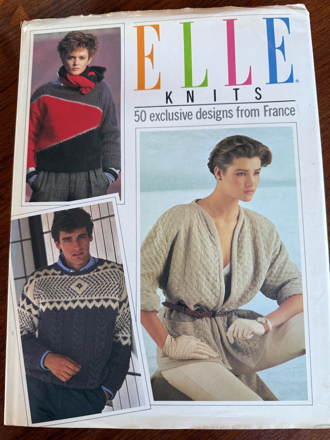 1986 Elle Knits 50 Exclusive Designs From France Hardcover Vintage Book ...