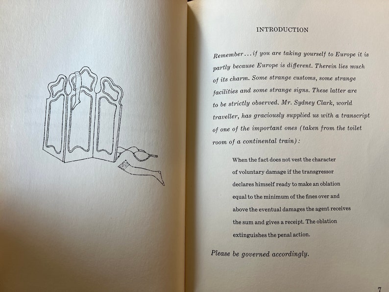 1960 Continental Cans Etc. Una guida turistica agli impianti idraulici europei, libro con copertina rigida vintage divertente immagine 3