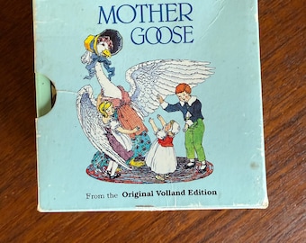 1984 Little Treasury of Mother Goose 6 kartonboeken in één boek prachtige afbeeldingen