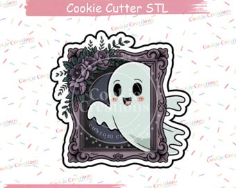 Cortador de galletas con imagen de fantasma / Descarga de archivo STL digital para impresión 3D para Halloween