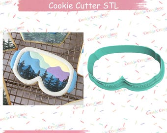 Skibrille-Ausstecher | Skifahren, Snowboarding, Wintersport (STL & PNG Digital Download - 3D Druck)
