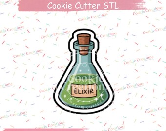Digital STL File Download for Lilaloa Potion Bottle Cookie Cutter or ...