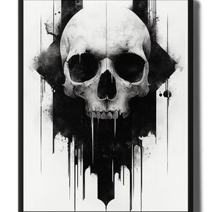 Gothic Skull Abstract Art Dark Fantasy Wall Art