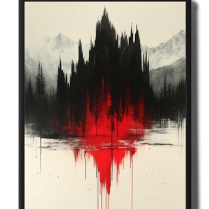 Gothic Landscape Abstract Art Dark Fantasy Wall Art