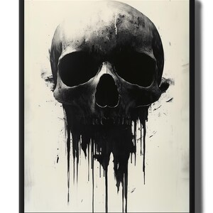 Gothic Skull Abstract Art Dark Fantasy Wall Art