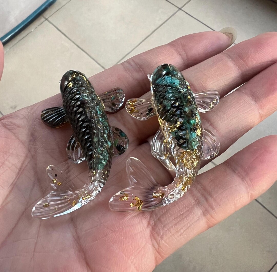2 Pcs Artificial Fish Statues, Creative Little Fish Crystal Made by ...