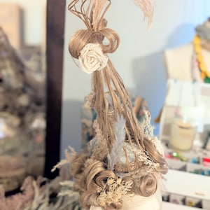 Styled Updo Wig with Dried Florals