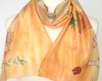 Yellow scarf, gardener's gift scarf, neutral scarf