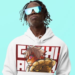 Anime Warrior Hoodie | Cool Battle Outfit Streetwear | Fan Art Graphic Pullover | Cozy Unisex Gift for Otaku & Gamers