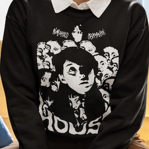 Vintage Japanese Horror Sweatshirt | Retro 70s Haunted House Graphic Pullover | Cult Classic Movie Inspired Streetwear
