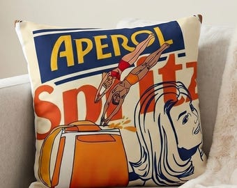Sun Drenched Italian Aperitivo Pillow | Citrus Summer Drink Case and Insert