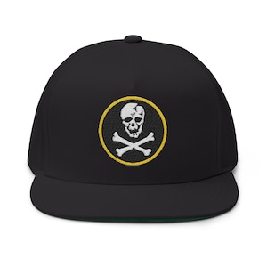 Skull Squadron Snapback: Anime Mecha Flat Bill Cap