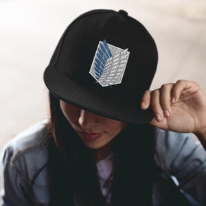 Wings of Freedom Embroidered Snapback Hat: Anime Cosplay Streetwear