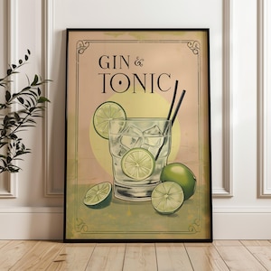 Vintage Gin & Tonic Wall Art