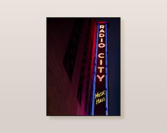 Radio City Music Hall | Fine Art-fotoafdruk | Vintage New York City neonreclame Rockefeller