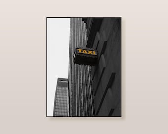 NYC Taxi | Fine Art Photo Print | Urban New York City Street Cab Hail Sign Nostalgia Decor