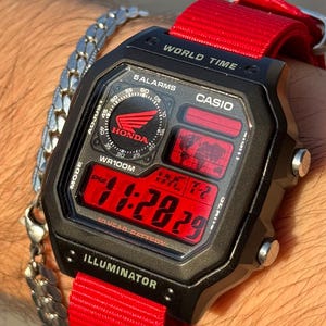 Custom “Honda” Modified Watch Based on Casio ae1200, New in Box, Digital Modified Watch, Gift for Him