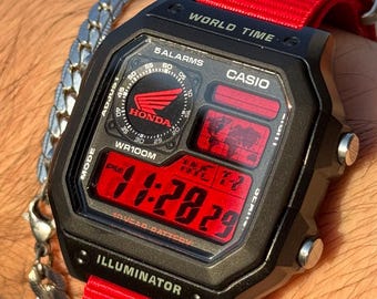 時計 CASIO AE1200 Custom Honda Custom “honda” Modified Watch Based on Casio Ae1200, New in Box