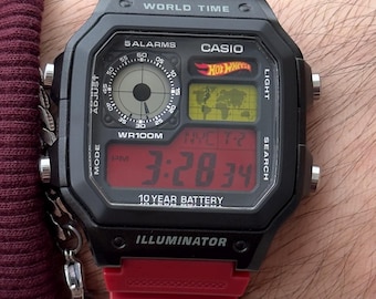Hot Wheels Casio AE1200 Modified Digital Watch, Gift for Him