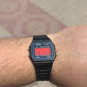 Crimson Veil Casio AE1200 Modified Digital Watch - Metal Box