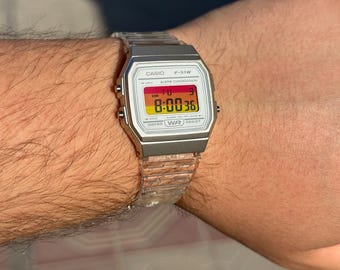 Candea F-91W Mod Armbanduhr: Transparentes Gehäuse, polarisierte Anzeige