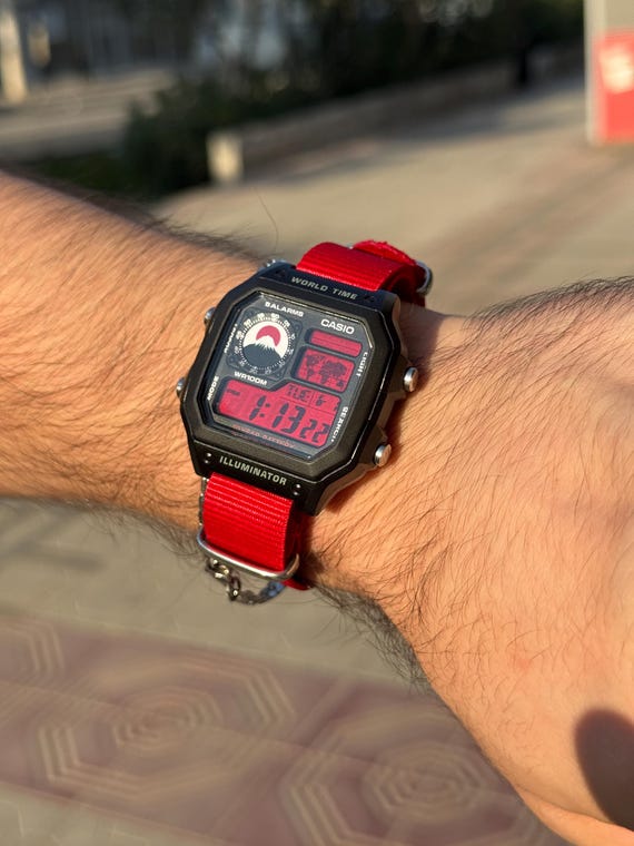 Custom Casio AE1200 Watch, Fuji Mountain Edition, Digital Mod - Etsy