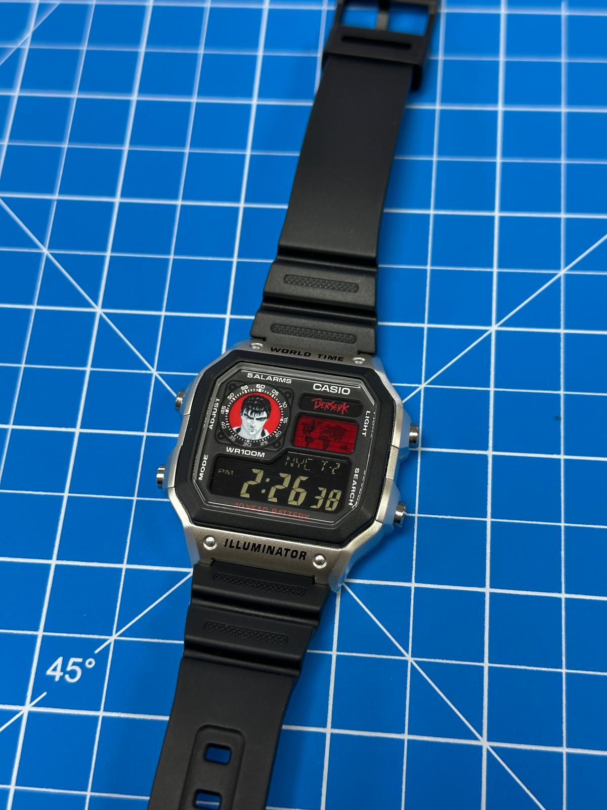 Berserk Anime Casio AE1200 Digital Watch, Modified Design - Etsy
