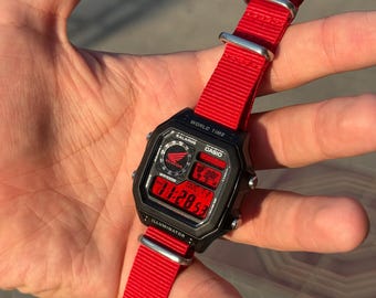 Custom “honda” Modified Watch Based on Casio Ae1200, New in Box