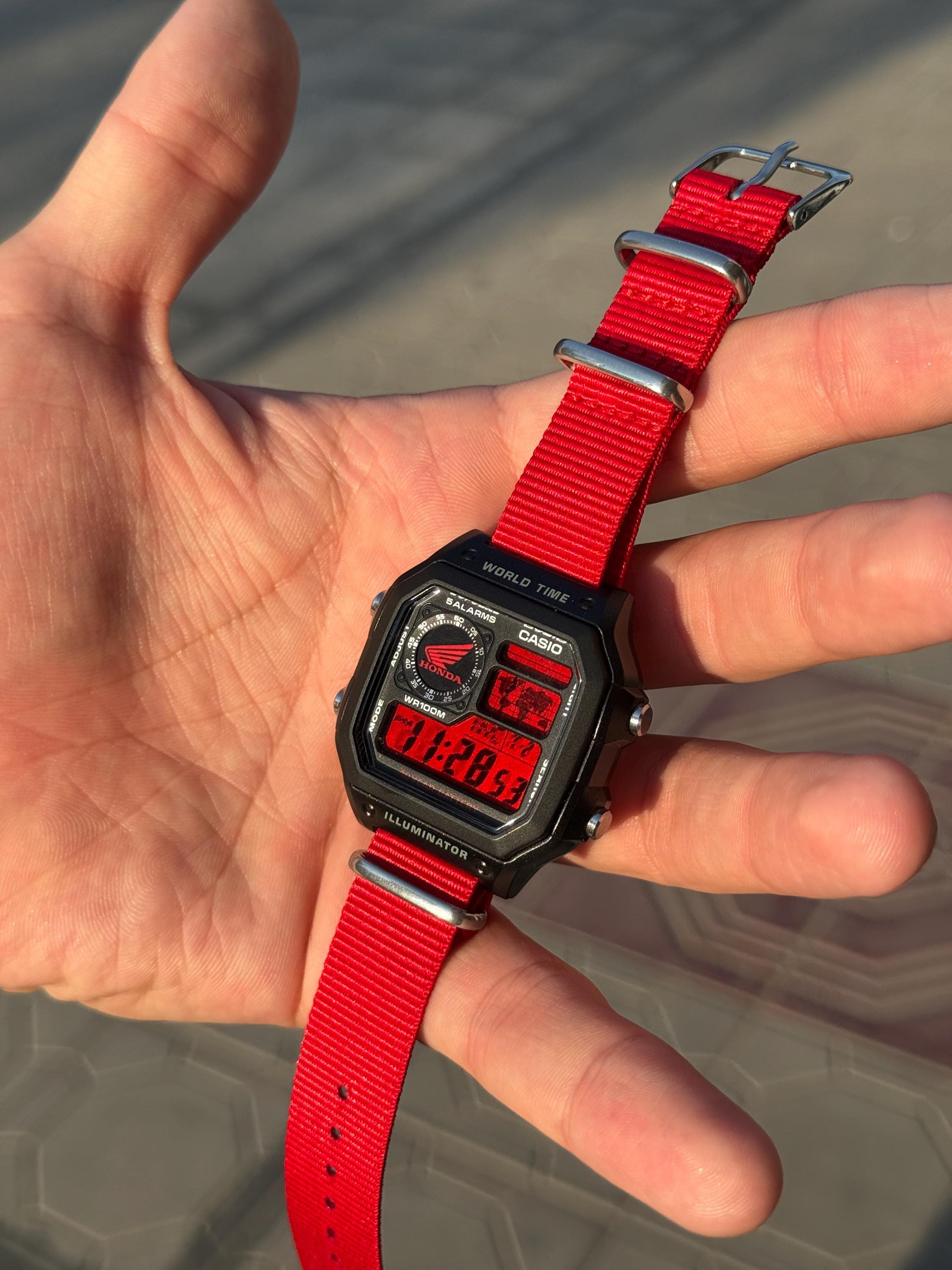 Custom “honda” Modified Watch Based on Casio Ae1200, New in Box