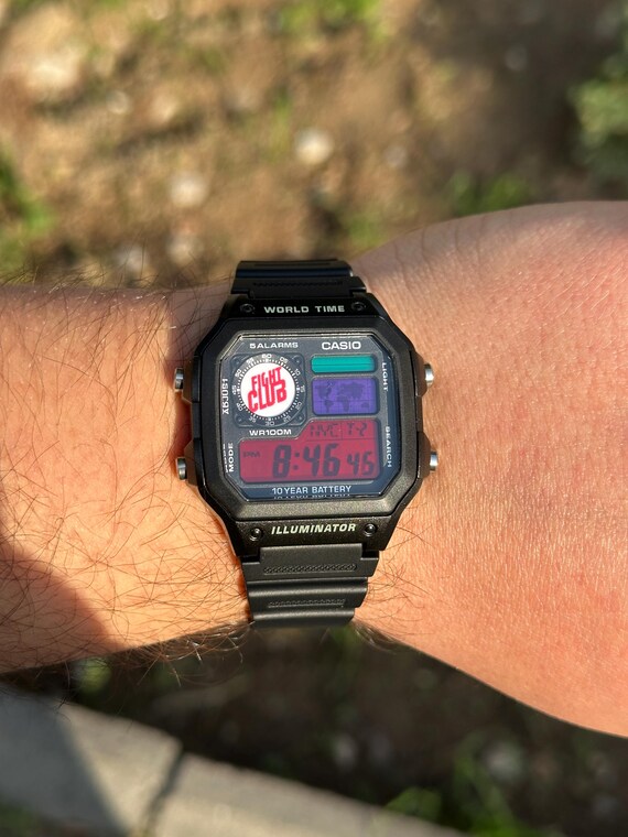Custom Casio AE1200 “fight Club” Mod – World Time Digital Watch - Etsy