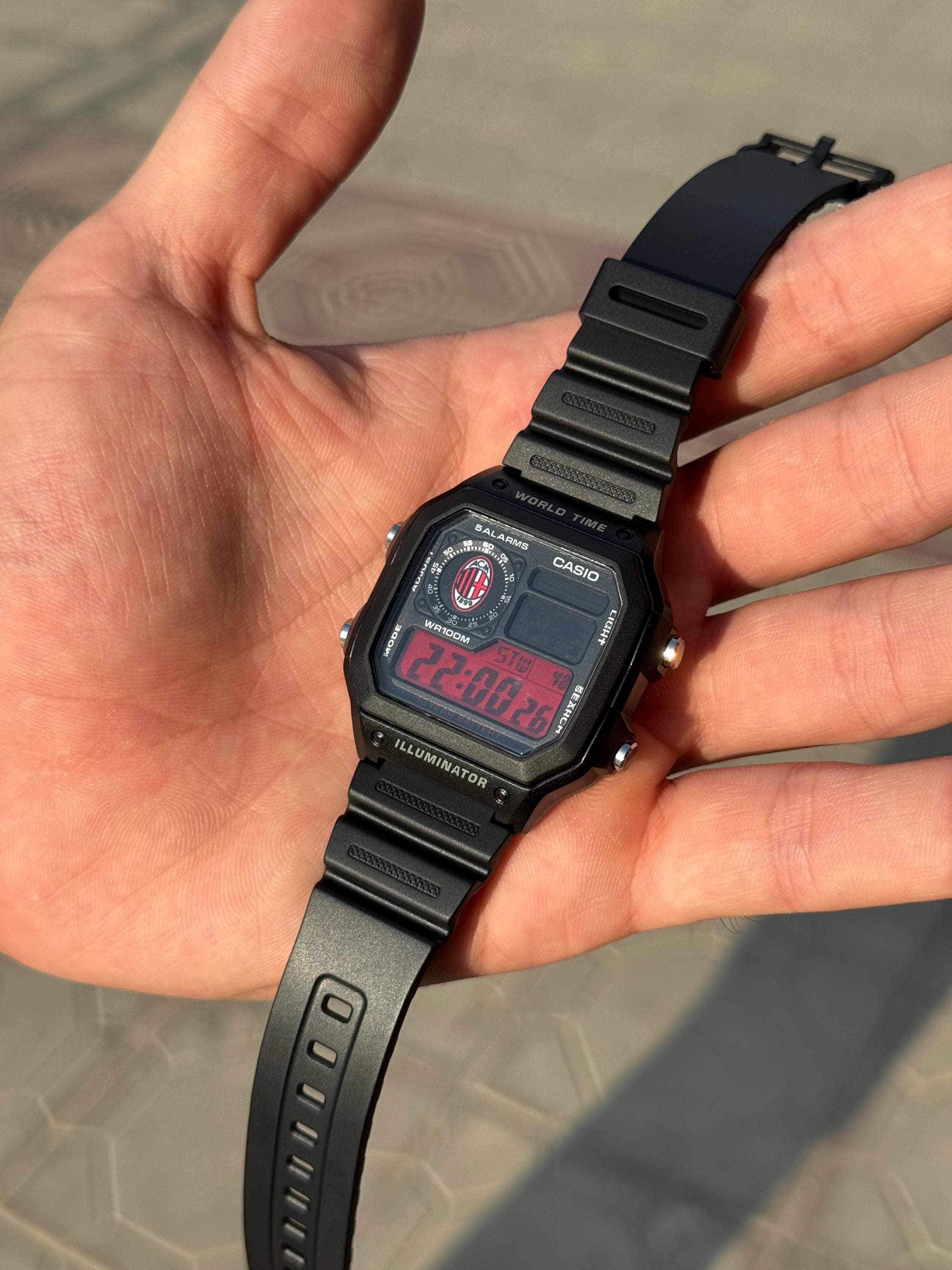 AC Milan Tribute Casio AE1200 Mod Watch: Chronostr Football