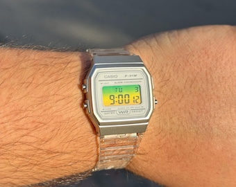 Custom Casio F-91WS-7DF Optional Unisex Wristwatch, Gift for Girls and Boys.