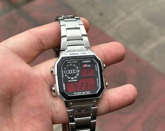 Custom Casio AE1200 World Time Watch | Honda Red Filter Retro