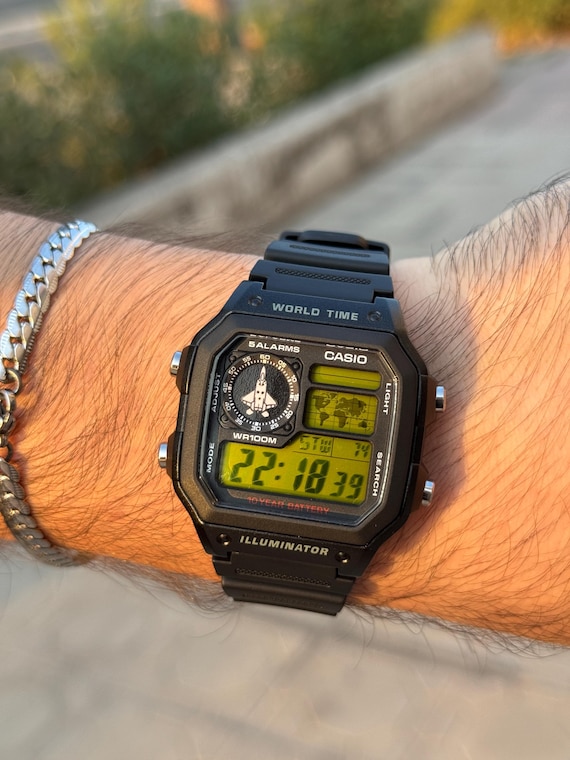 F-22 Raptor Casio AE1200 Mod, Digital Watch, Gift for Him - Etsy