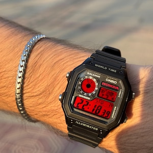 Custom &quot;Honda&quot; Casio AE1200 Watch: Digital Mod, Metal Case